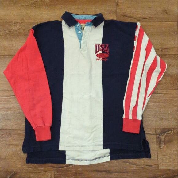 VTG Dehen Ford USA Men's Medium / Large Button Up Shirt Colorblock America Y2K - Picture 3 of 12